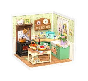 RoboTime 3D dřevěná skládačka Miniatura domečku Farmářská kuchyně